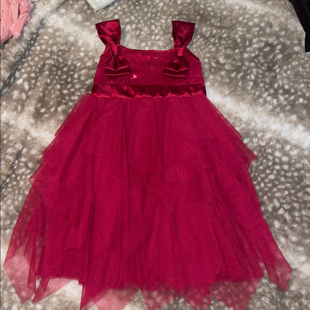 NWOT Biscotti Red Satin & Tulle Kids Dress